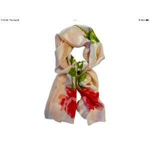 Vintage Vera Neumann Rose Silk Scarf – 1960s Floral Print Japan-Made – Pink